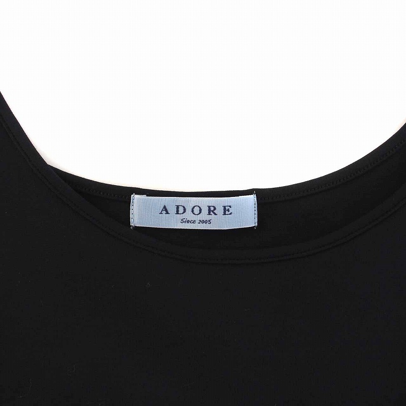 アドーア ADORE 17AW コットンストレッチ タンクトップ ノースリーブ カットソー 38 M 紺 ネイビー /YM レディース_画像5