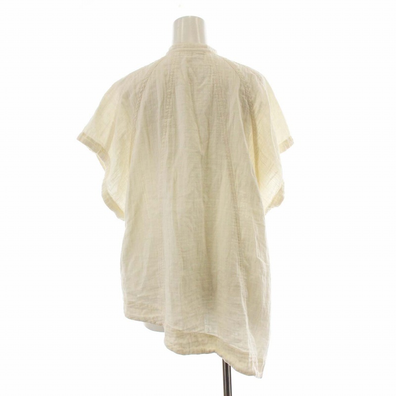  Florent FLOREN T-shirt blouse short sleeves plain 00 XS eggshell white /TR28 lady's 