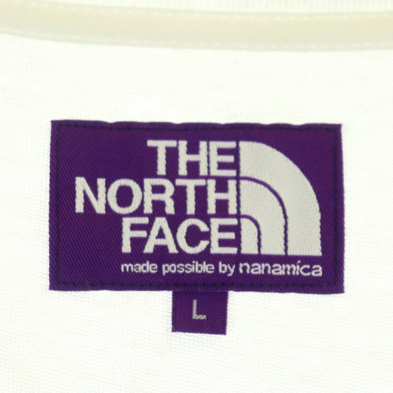  North Face purple lable THE NORTH FACE PURPLE LABEL NT3324 Logo print T-shirt cut and sewn short sleeves cotton .L white gray 