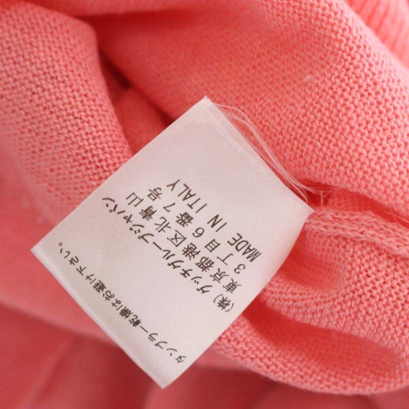  Gucci GUCCI wool linen short sleeves knitted cut and sewn design salmon pink /MI #OS lady's 
