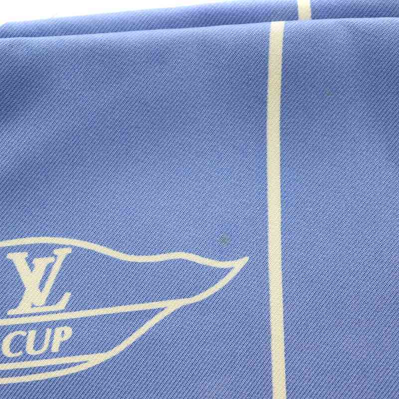 ルイヴィトン LOUIS VUITTON スカーフ シルク CUP 総柄 青 ブルー /YB レディースの画像7