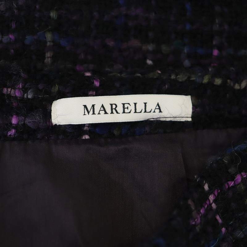 マレーラ MARELLA ツイードスカート ミニ 台形 40 紫 パープル /MF ■OS レディース_画像3