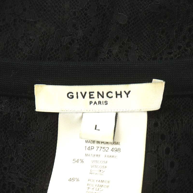 ジバンシィ GIVENCHY 14SS FAVELAS Tシャツ カットソー 半袖 レース L 黒 ブラック 14P 7752 498 /AN27 レディース_画像4