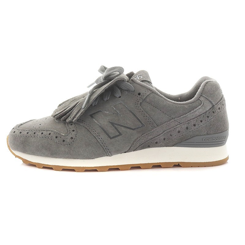 ニューバランス NEW BALANCE WL996 スニーカー スエード レザー パンチング フリンジ US5.5 22.5cm グレー WL996PC2 /WM レディース