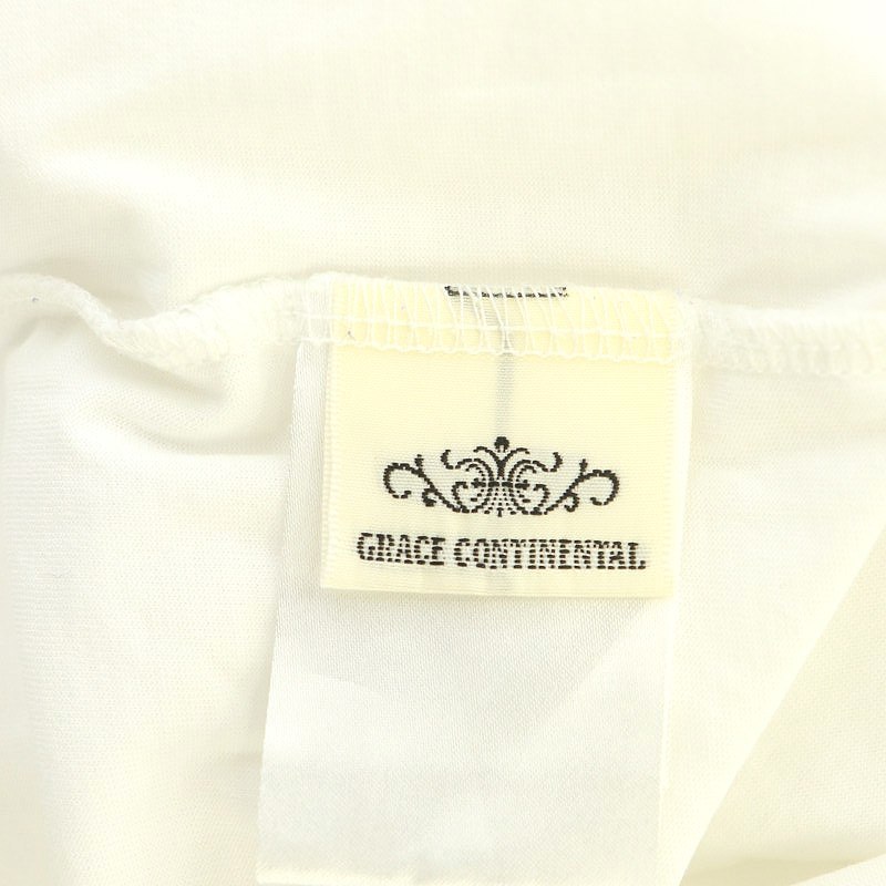 グレースコンチネンタル GRACE CONTINENTAL ロゴTeeトップ Tシャツ カットソー 半袖 36 白 ホワイト /HK ■OS レディース_画像3