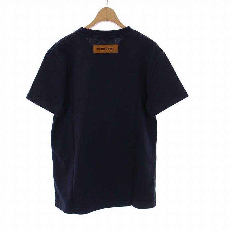 ルイヴィトン LOUIS VUITTON 20AW LVフラワー エンブロイダリー Tシャツ カットソー 半袖 クルーネック XS 紺 ネイビー HJY68W ■GY20_画像2