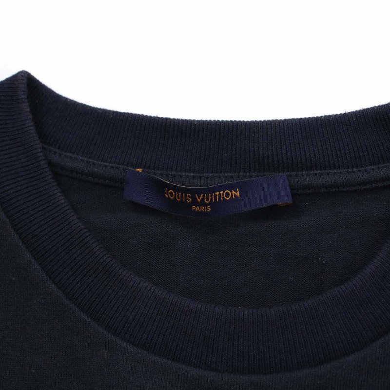 ルイヴィトン LOUIS VUITTON 20AW LVフラワー エンブロイダリー Tシャツ カットソー 半袖 クルーネック XS 紺 ネイビー HJY68W ■GY20_画像3