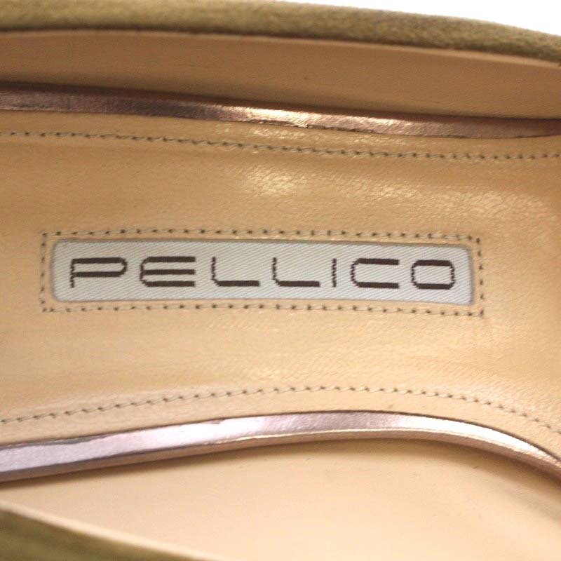 ペリーコ PELLICO ANDREA 65 パンプス ピンヒール ポインテッドトゥ スエード 37 24cm カーキ /YO17 ■SH レディース_画像5