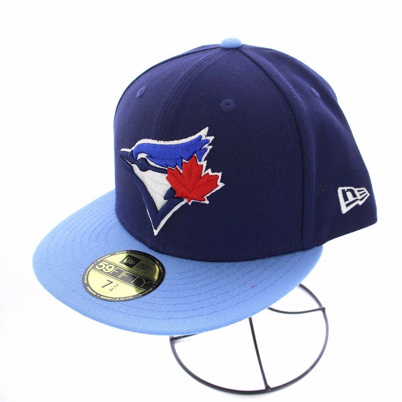 ニューエラ NEW ERA 59FIFTY トロント・ブルージェイズ ベースボールキャップ 野球帽 61.5cm 紺 ネイビー /KH メンズの画像1