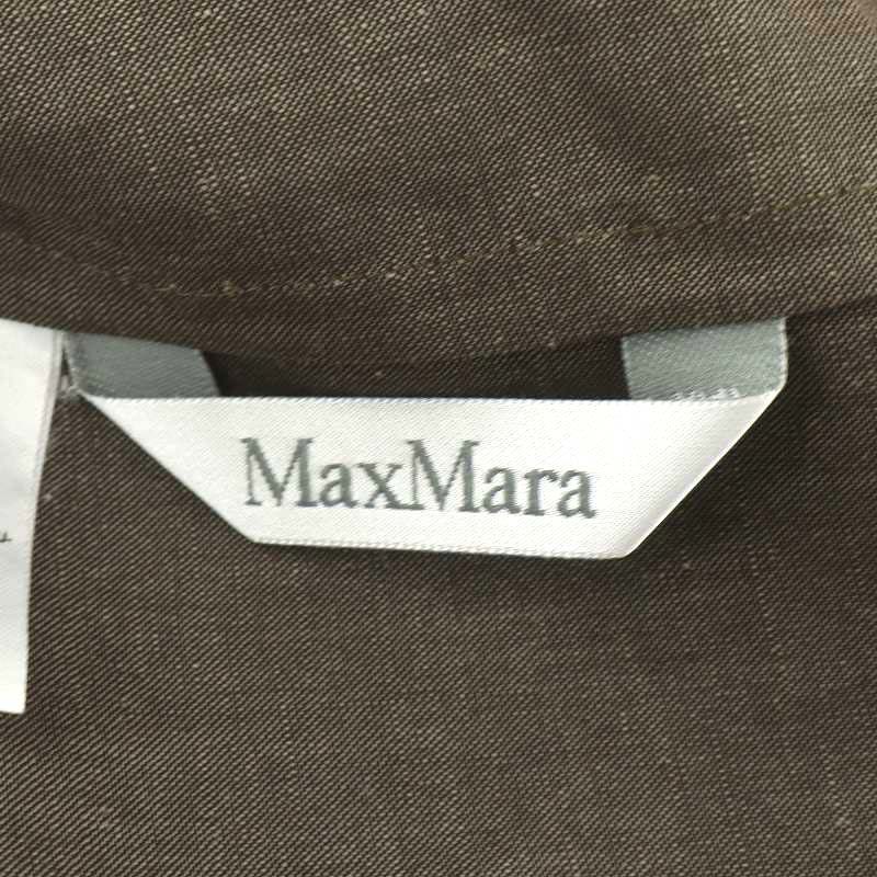 マックスマーラ MAX MARA スーツ セットアップ 上下 テーラードジャケット シングル パンツ スラックス リネン 麻 36 XS 茶_画像7
