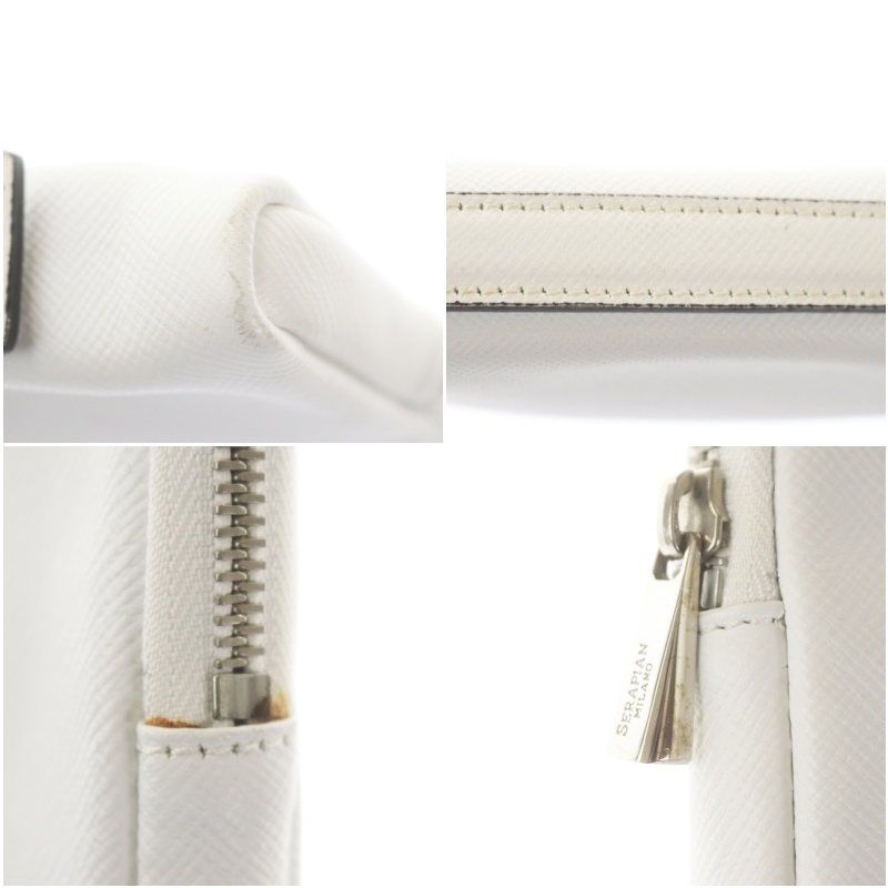  Sera Piaa nSerapian clutch bag document case leather white white /WM lady's 