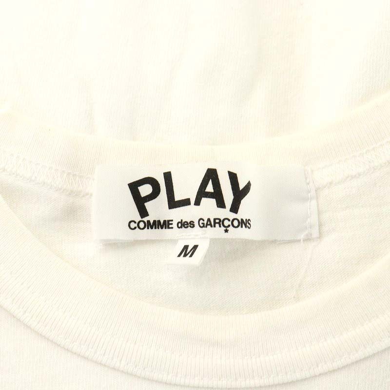 プレイコムデギャルソン PLAY COMME des GARCONS AD2018 Tシャツ カットソー 半袖 ワッペン M ゴールド色 白_画像4