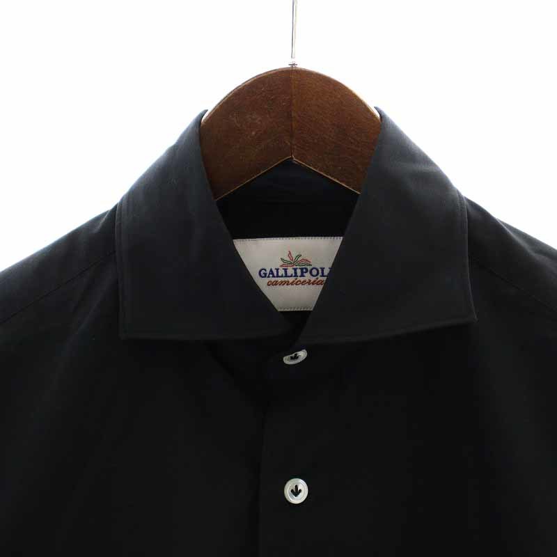 ガリポリカミチェリア GALLIPOLI camiceria カジュアルシャツ 長袖 46 M 黒 ブラック /YI14 メンズ_画像3