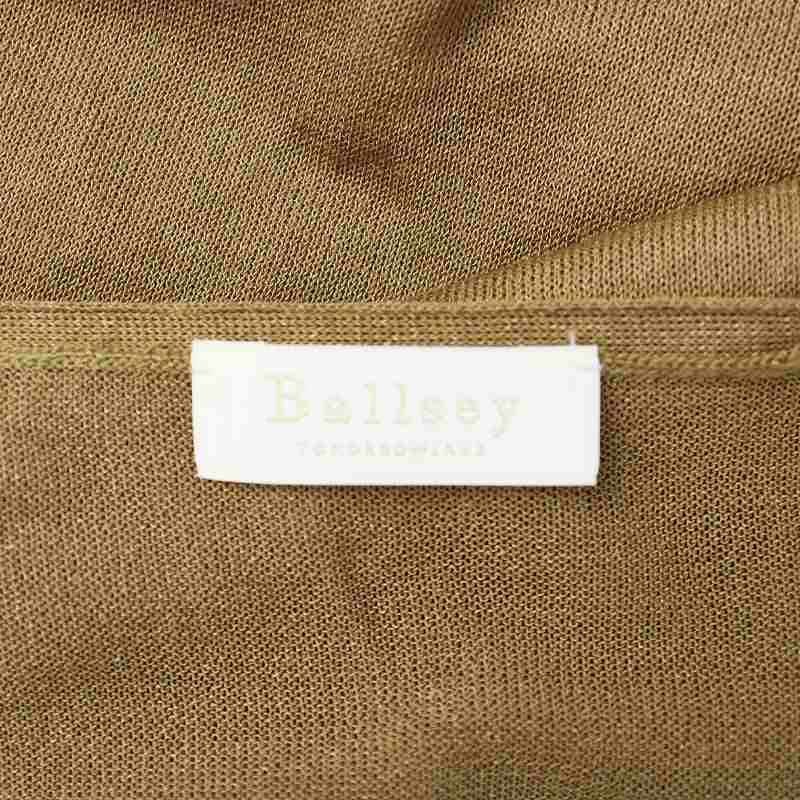 ボールジー BALLSEY トゥモローランド 20SS ハイツイストラミー Vネックロングカーディガン 羽織 薄手 麻 リネン S 茶 ブラウン_画像4