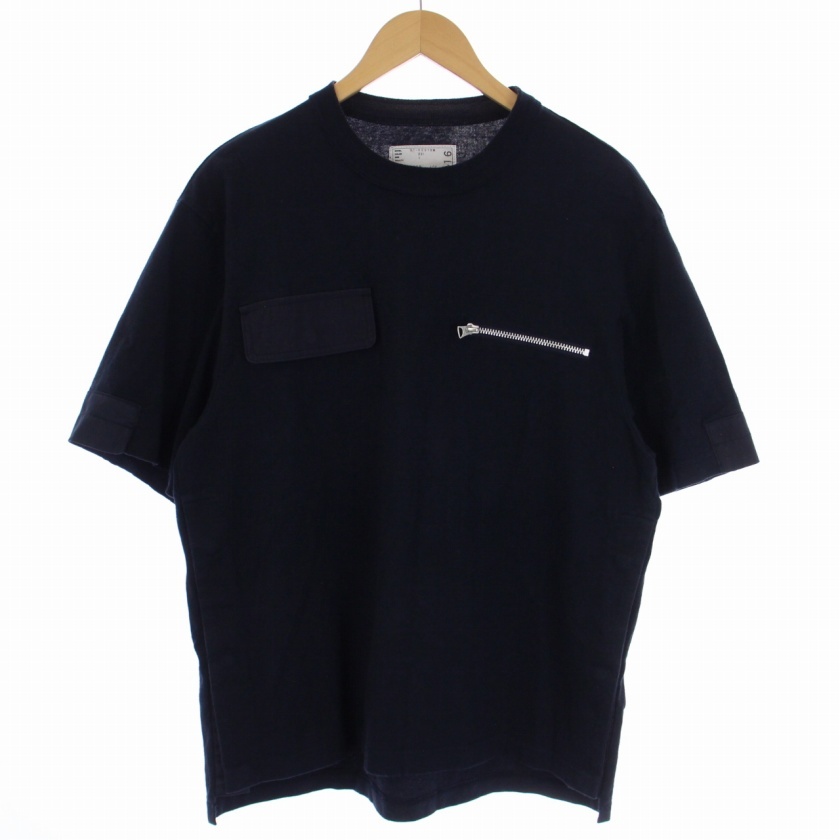 サカイ sacai 21SS POCKET TEE Tシャツ カットソー 半袖 クルーネック 1 S 紺 ネイビー 21-02516M /BM メンズ