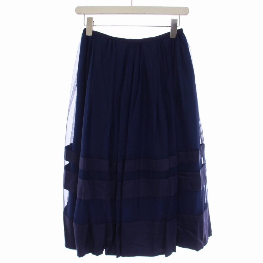  unused goods Chesty Chesty 18SSchu-ru skirt flair skirt mi leak height 0 XS navy blue navy 11S707 /BM lady's 