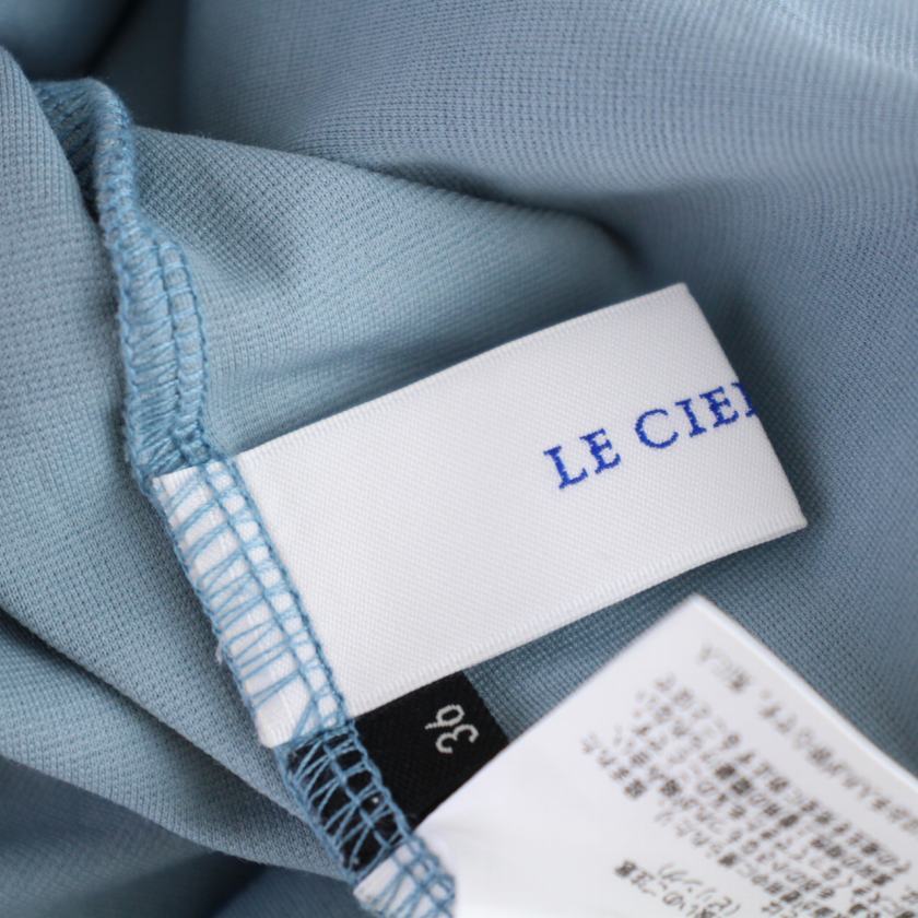 ルシェルブルー LE CIEL BLEU パールディテールTシャツ カットソー 半袖 クルーネック 36 S 水色 22S62624 /BM レディース_画像4