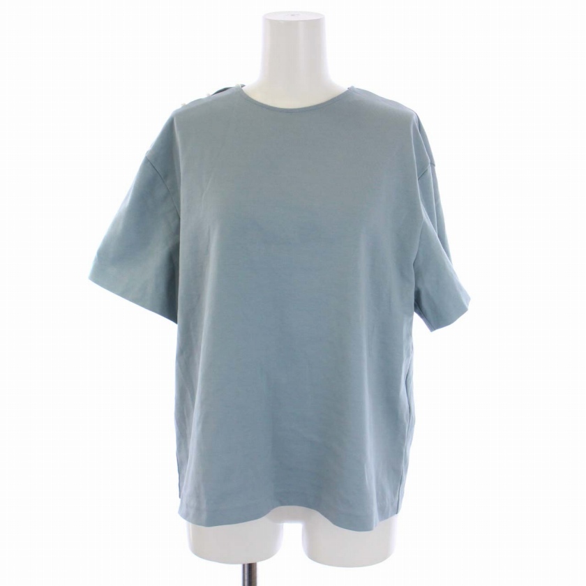 ルシェルブルー LE CIEL BLEU パールディテールTシャツ カットソー 半袖 クルーネック 36 S 水色 22S62624 /BM レディース_画像1