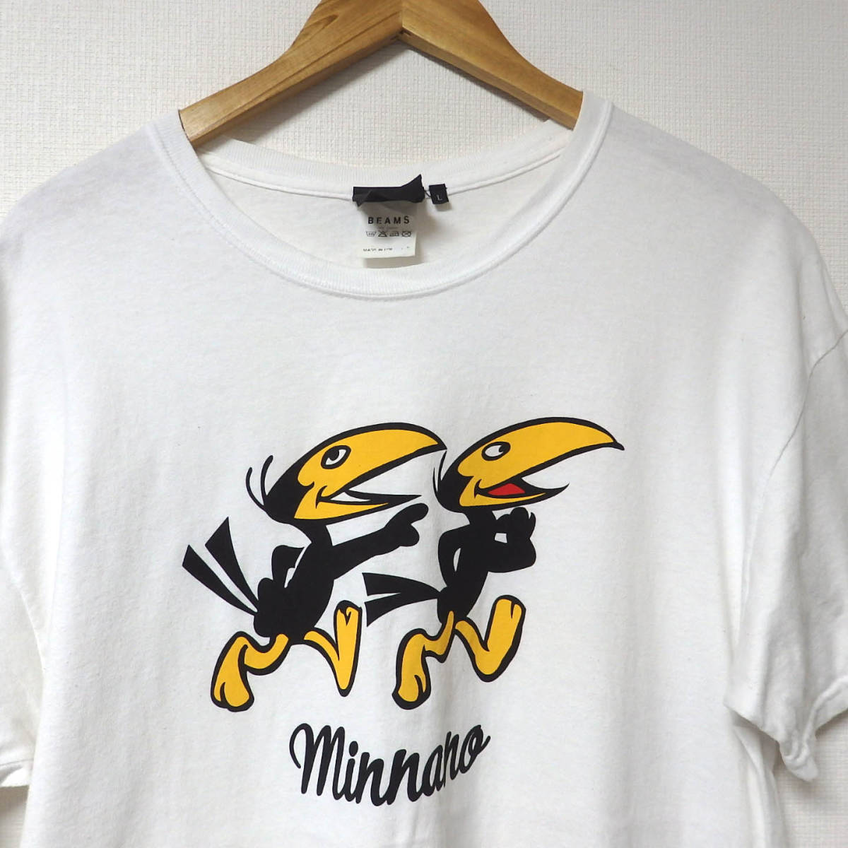 [ free shipping ] Beams ×MIN-NANO(min nano ) T-shirt /BEAMS L size with defect 