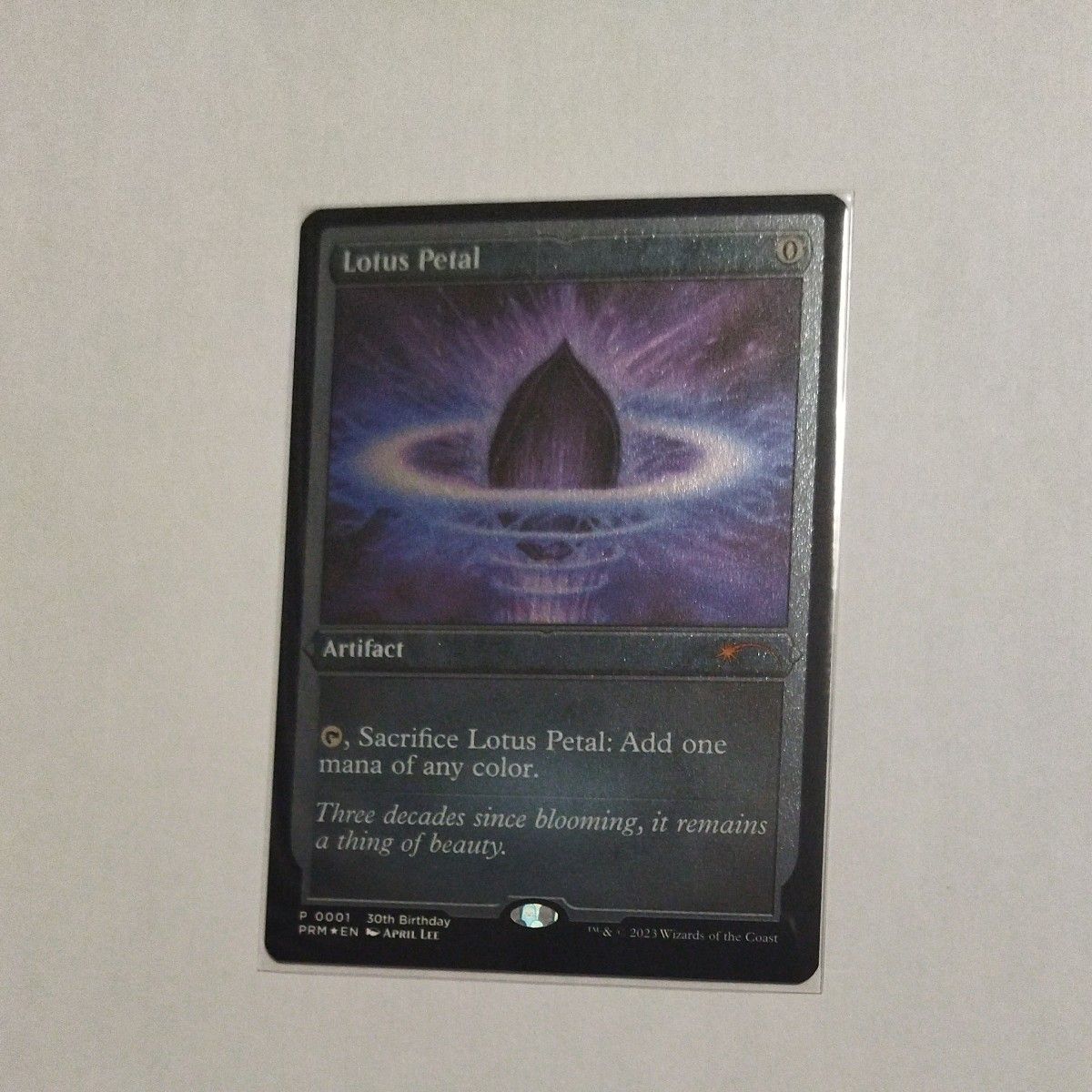 MTG 水蓮の花びら Lotus Petal エッチングfoil 限定プロモカード 英語