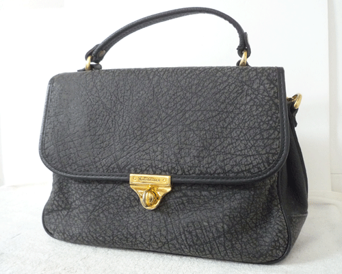 良品　カサブランカ　Casablanca　カンガルー革　レザー　グレー系　ブラック　2WAY　斜め掛けショルダー　ハンド　バッグ　レディース