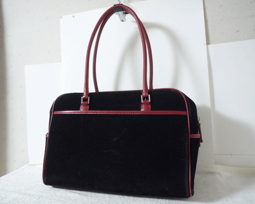  Agnes B boya-juagnes b. VOYAGE leather velour black red shoulder .. shoulder handbag lady's 