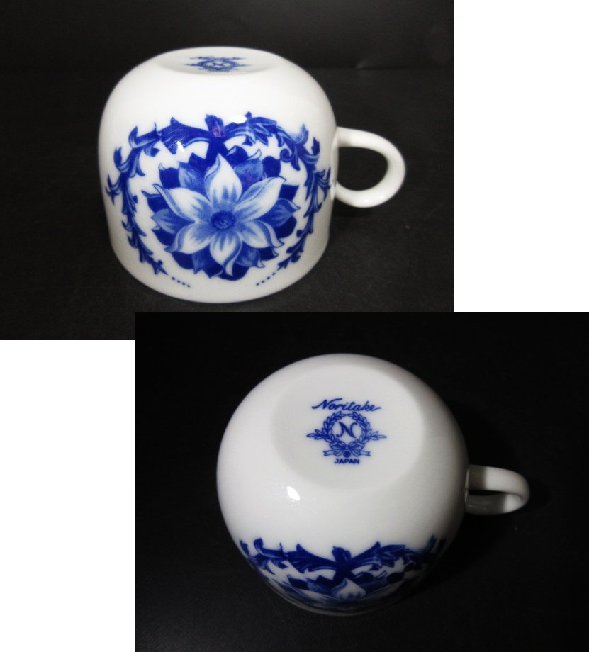 XA163△ノリタケ/Noritake N Japan/カップ&ソーサー/ 口径8x高さ5.9cm / ソーサー直径14.5cm / 計3客 /ソーサー1枚おまけ付/ 茶器 / 超美品_画像6