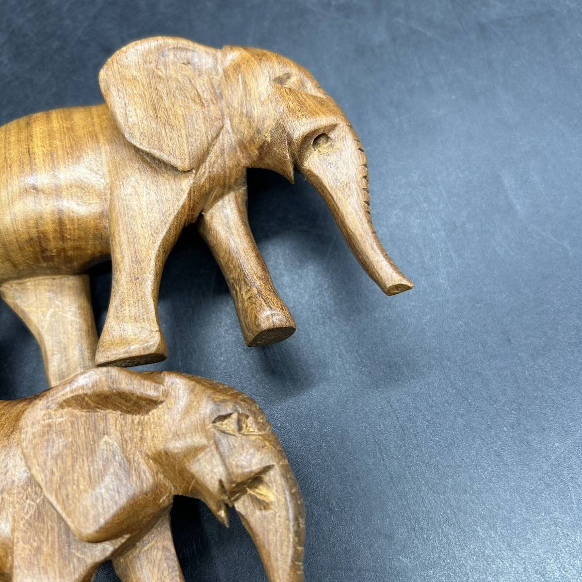 象の木彫　ヴィンテージ 木彫り 置物 インテリア　手工芸品 57_画像6