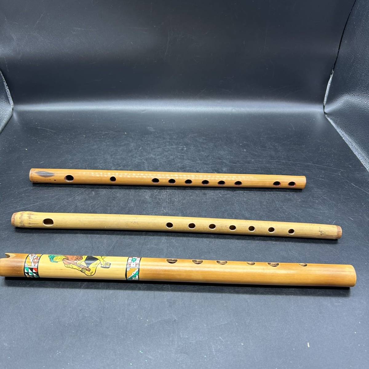  ethnic musical instrument ke-na length pipe? bamboo pipe transverse flute?3 piece set folkcraft goods wind instruments tradition music Z20-22