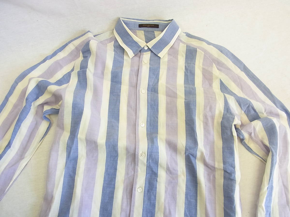 ## Louis Vuitton * stripe pattern long sleeve shirt M##