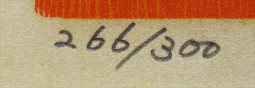 高橋信一『トキ』木版画　ed.266/300. 刷り込みサイン、印　額装（箱なし）　新潟・佐渡_画像5