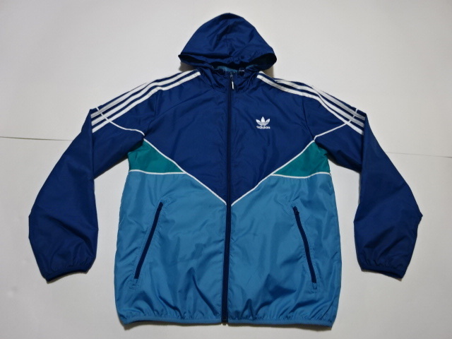 ■1028■アディダス adidas●ジャケット コロラド ウィンドブレーカー ネイビー/ライトブルー オリジナルス O●_画像1