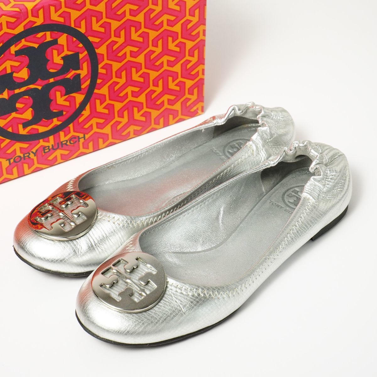 GO▽トリーバーチ TORY BURCH*Size 7M《REVA》メタリックレザー