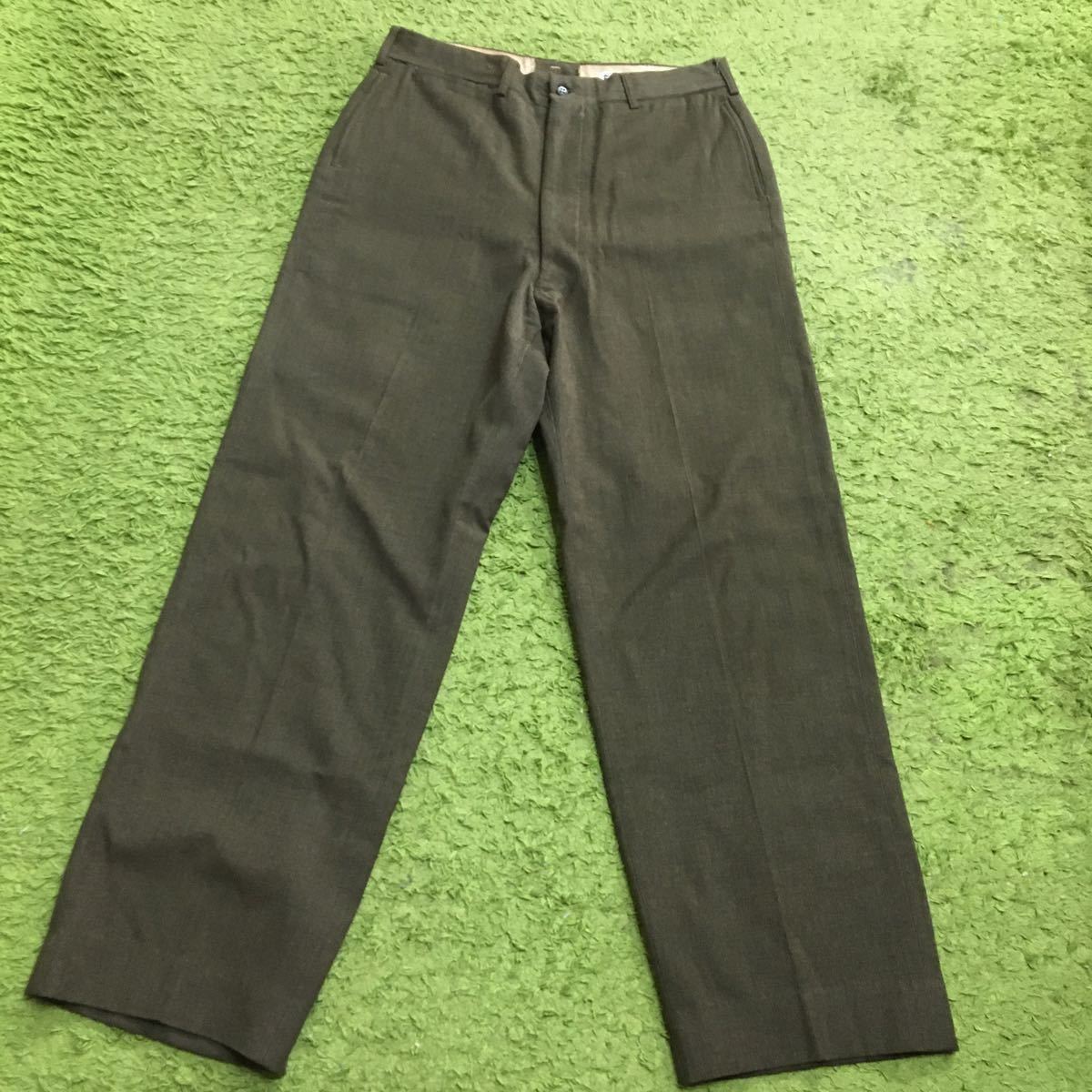 【made in USA】it's extra rare 50's military deadstock/TROUSERS,WOOL,O.D.M-1952/W34L33LONG/RAPIDzipper/M52/状態good/