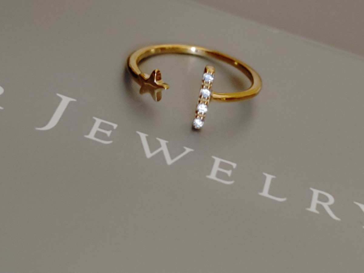 STAR JEWELRY  звезда  ...  розовое кольцо 　... кольцо   ...　  линия  кольцо  　...　 кольцо    бриллиантовый  K10 1 номер  　YG  жёлтый  золотой 