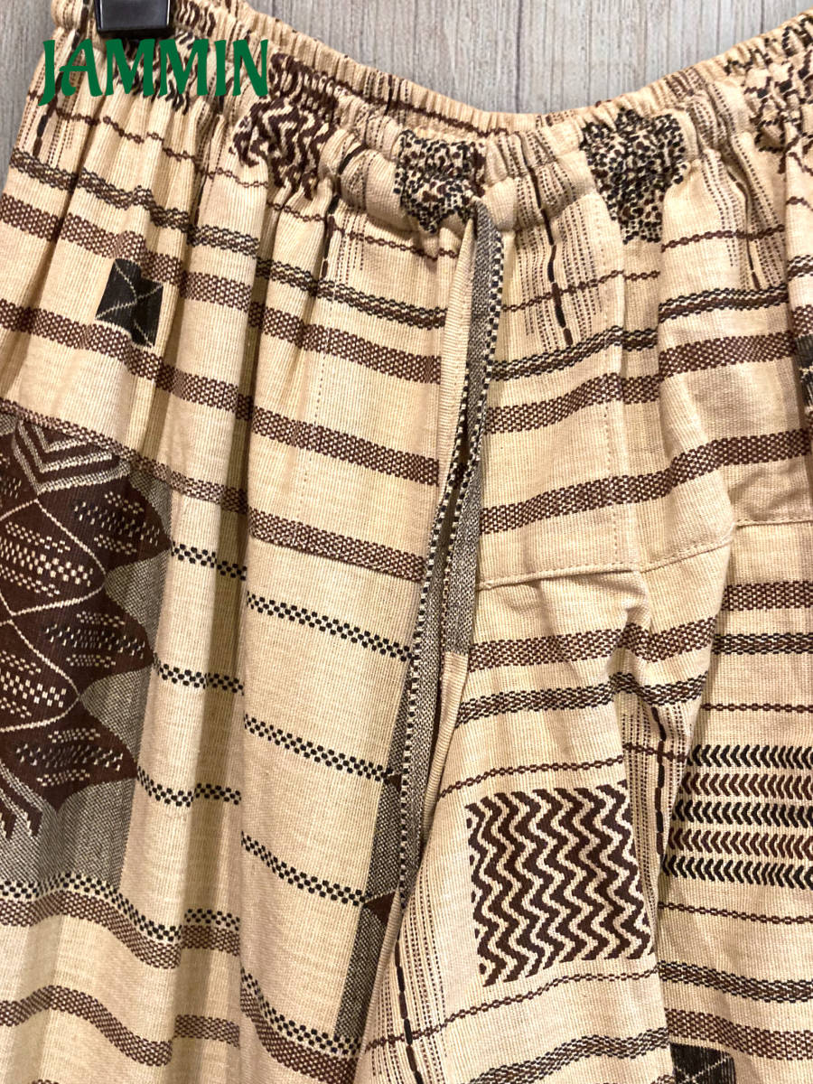  weave pattern sarouel pants * ethnic * beige * Asian * man and woman use 