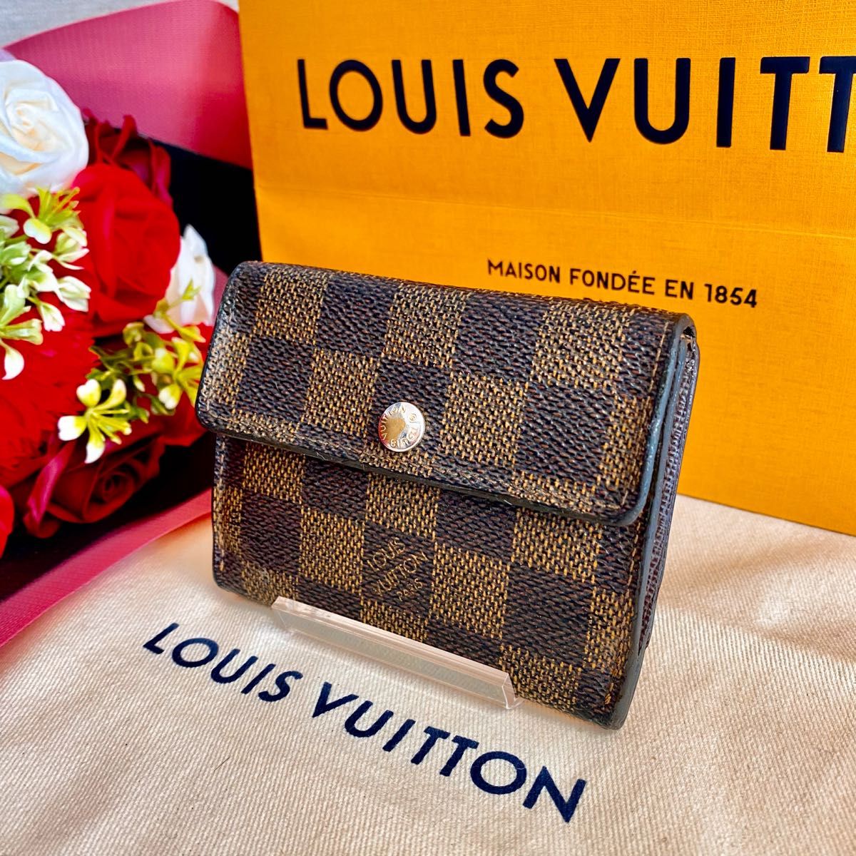 希少 極美品 ルイヴィトン コインケース カードケース ラドロー ダミエ 二つ折り財布 LOUIS VUITTON