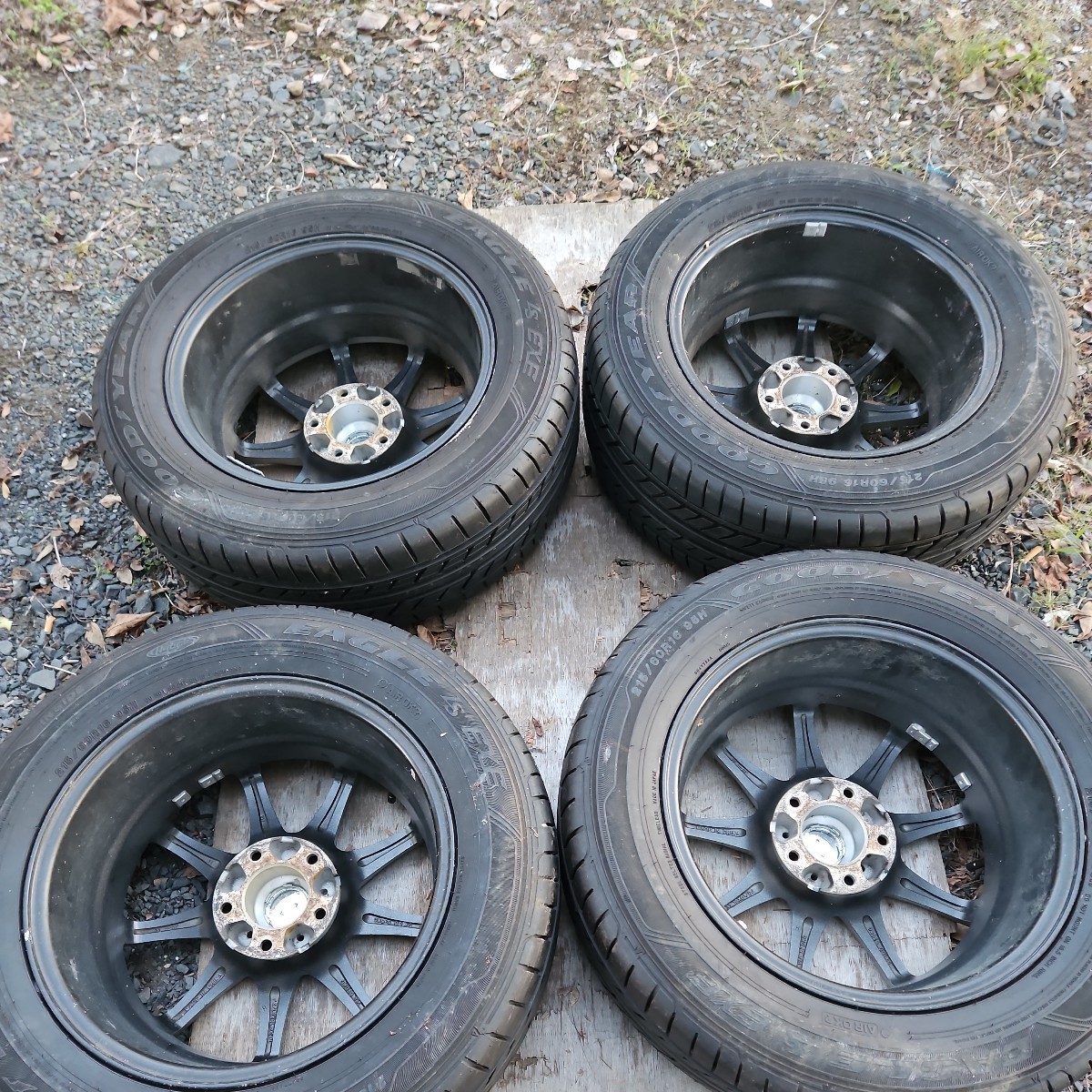 215/60R16 アルミセット　ZACK 16×6.5J PCD 114.3/5H インセット +35 ハブ径約70㎜　グッドイヤー イーグルLSエグゼ_画像7