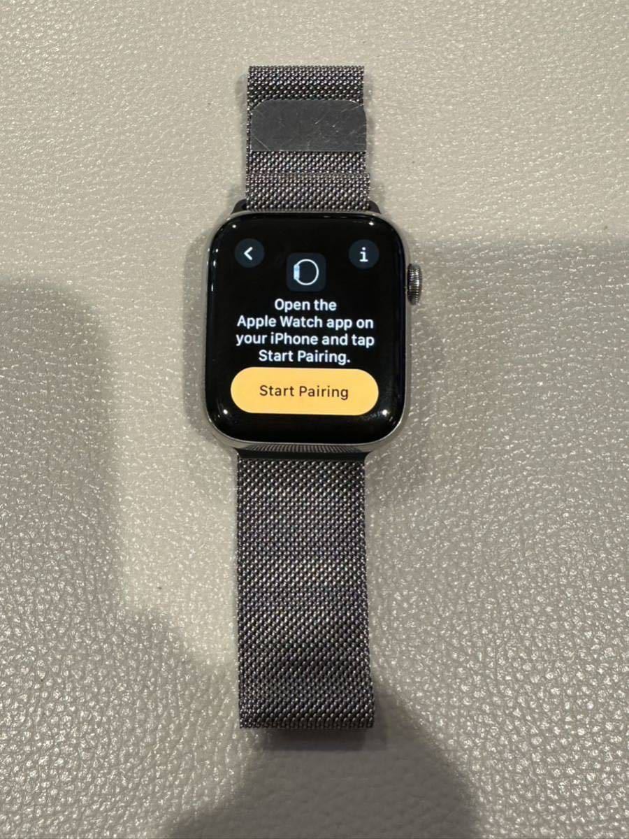 Apple Watch Series5 44mm ミラネーゼループのバンド付き ステンレスケース セルラー+GPS 使用約３年半です