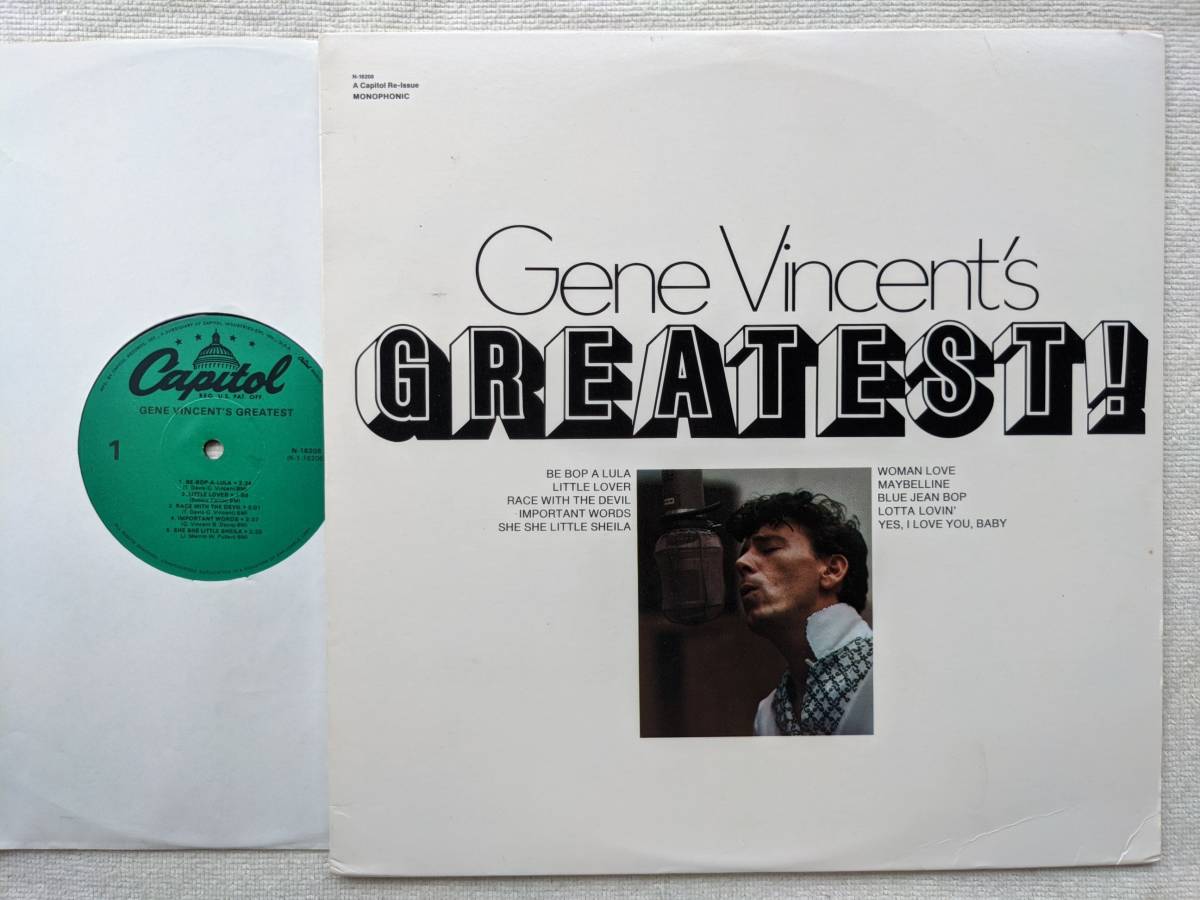 ジーン・ヴィンセント GENE VINCENT●LP●GREATEST！ ●オールディーズ ロックン・ロール ロカビリー●優良品！！_画像1