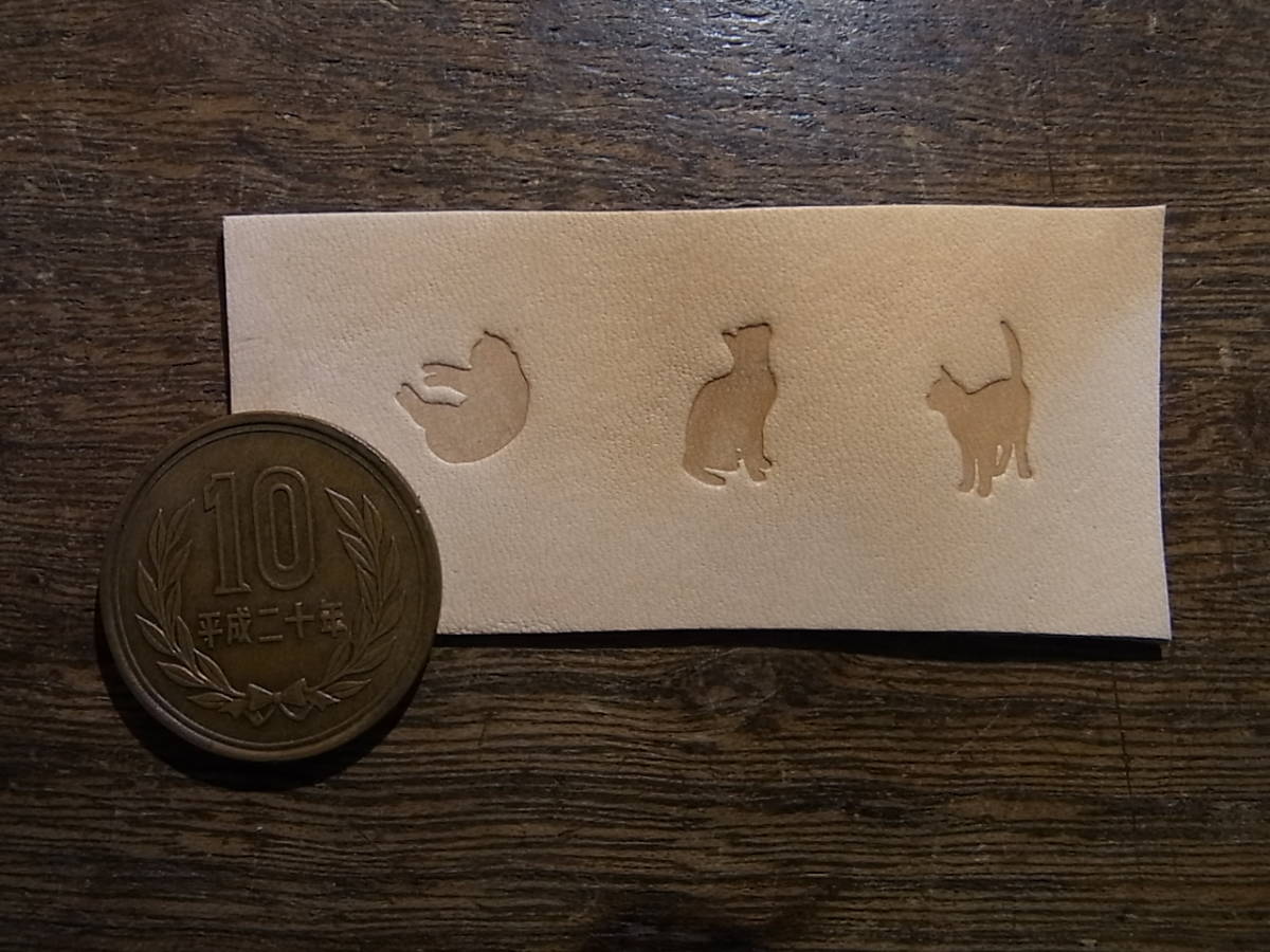 猫　ベタBタイプ　NO.14 手打ち刻印　メタルスタンプ　レザークラフト　ヌメ革に　オリジナル商品_画像3
