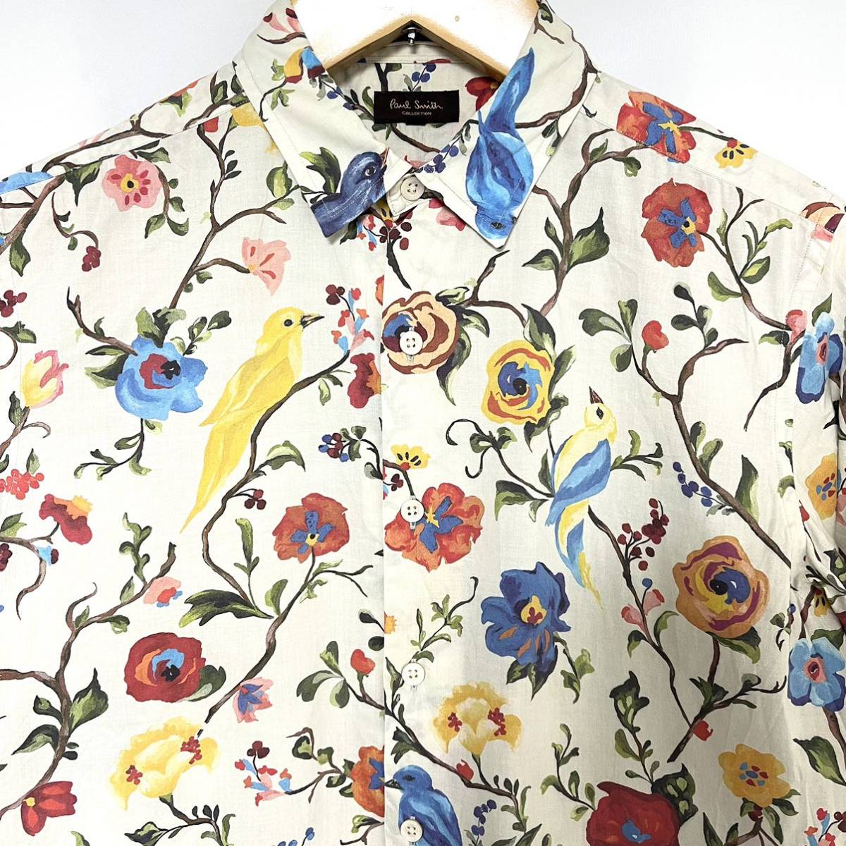 Paul Smith COLLECTION ポールスミス コレクション パルメイラプレイス プリントシャツ 花柄 鳥 総柄 メンズ　日本製　M