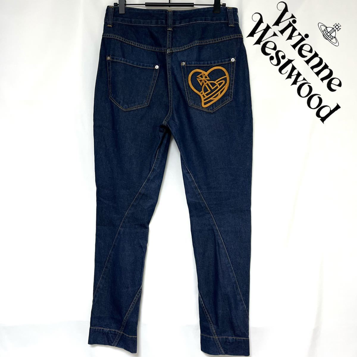 Vivienne Westwood Red Label Vivienne Westwood ORBo-b вышивка цельный разрезание Denim брюки сделано в Японии женский 2 M