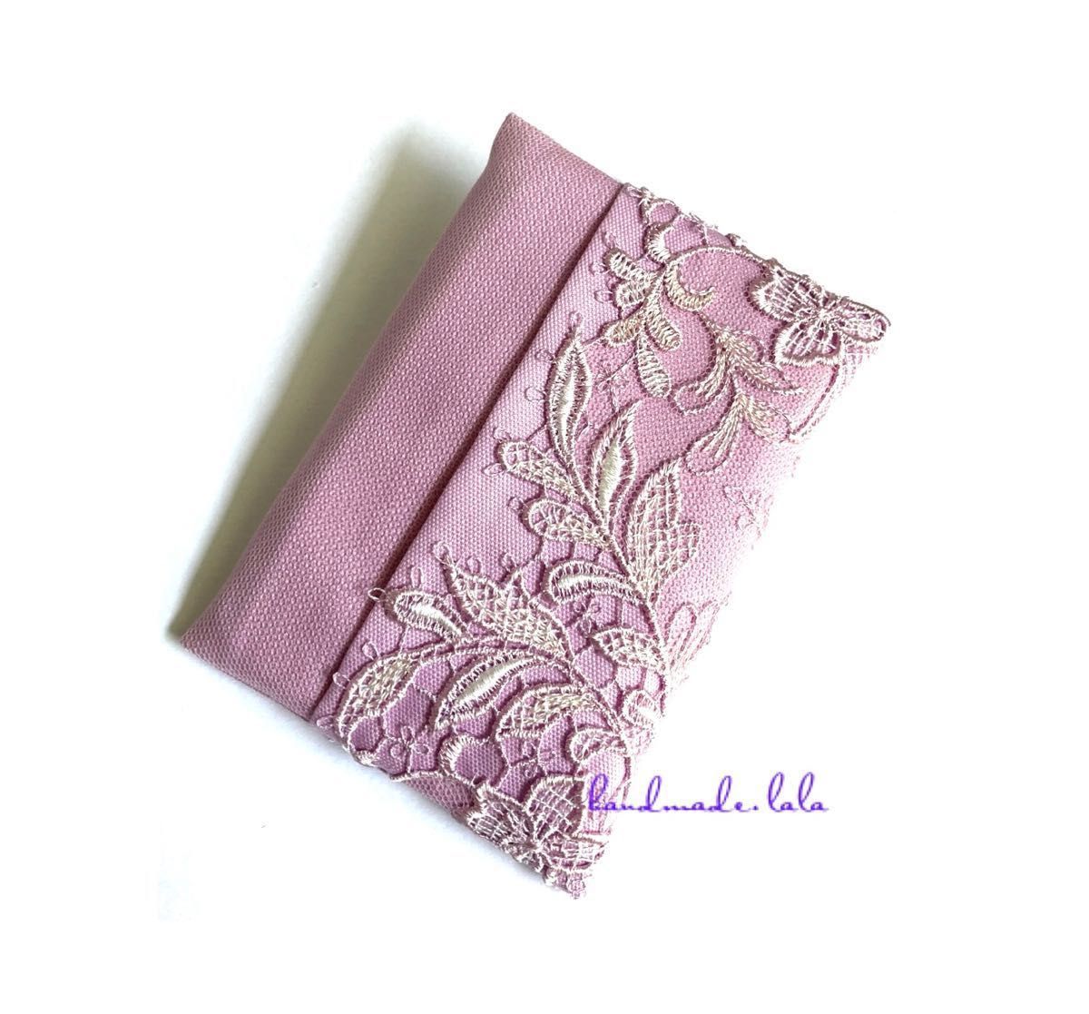 ＊ ポケットテｨッシュカバー ／ handmade ＊ 豪華チュールlace  オーキッド　Formal  挙式.お祝いのお席に