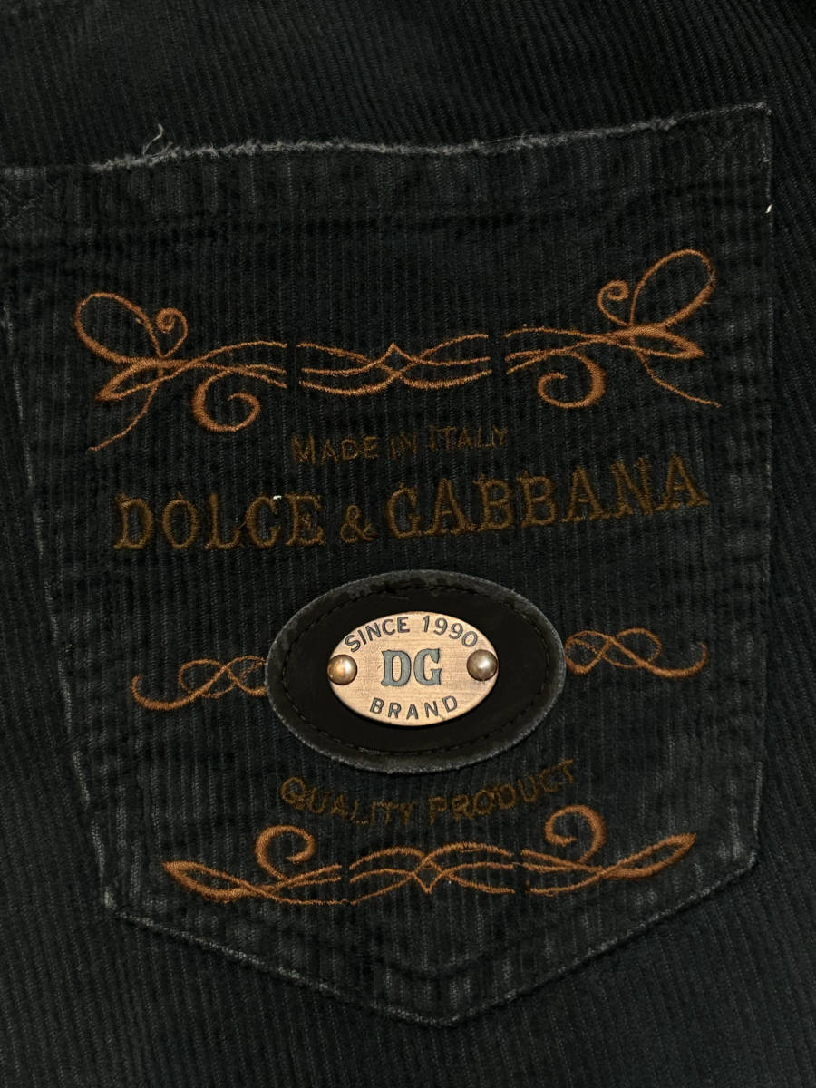 *DOLCE&GABBANA Dolce & Gabbana 16CLASSIC Logo вышивка & metal Logo plate вельвет Италия производства не кромка прямой большой размер 52 BJBC.AJ