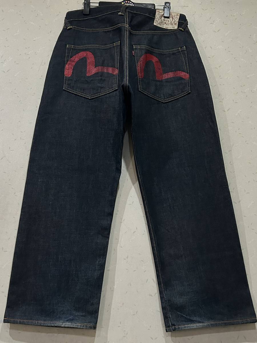 ※EVISU エヴィス エビス LOT 7001 STUDENT レッドカモメペイントデニムパンツ 濃紺 日本製 34 　　　　　　 BJBC.AJ