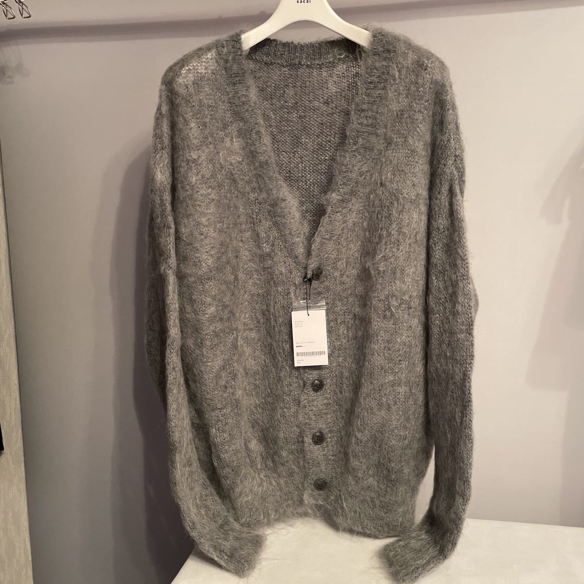 サイズ4 uniform experiment MOHAIR KNIT CARDIGAN モヘアカーディガン