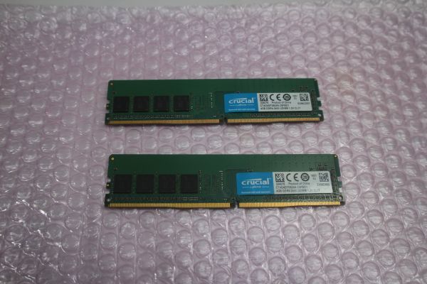 ◇Crucial DDR4-2400 4GBx2枚 計8GB CFD W4U2400CM-4G デスクトップ用メモリ 動作品_画像1