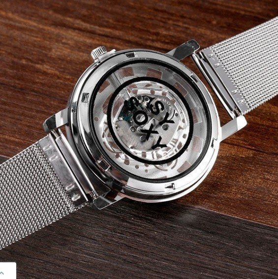 腕時計レロジオMasculin 中空クォーツ時計　ステンレススチールメッシュベルト　カジュアルメンズWXT1256_画像7