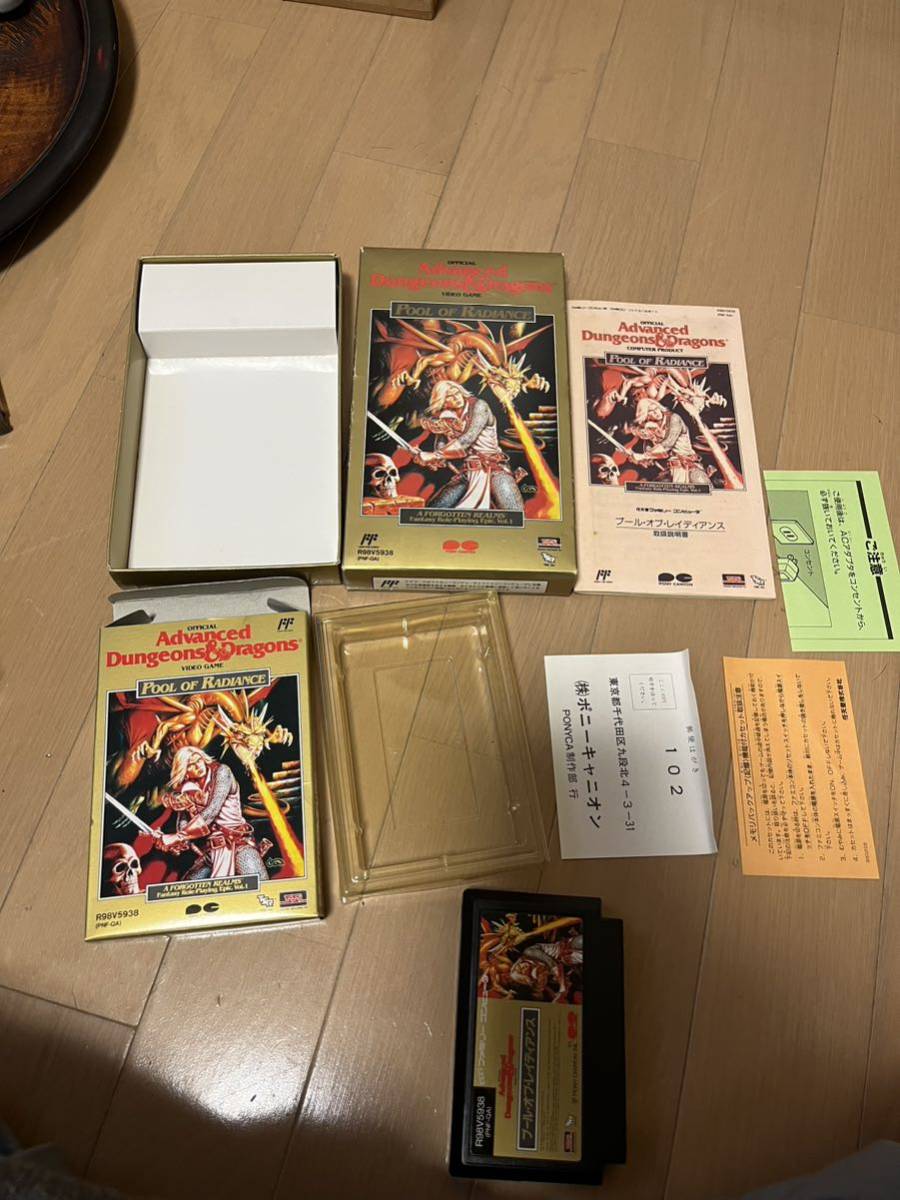 FC【プール・オブ・レイディアンス】箱 取扱説明書 ソフト付き『ファミコン 任天堂』Advanced Dungeons&Dragons プールオブレイディアンス_画像1